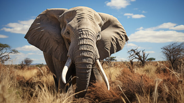 Approaching elephant in a woodland setting - A serene encounter with nature's beauty