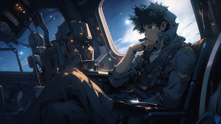 Cowboy Bebop SPike Spiegel relaxing in his spaceship wallpaper