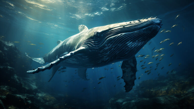 A solitary humpback whale in deep contemplation under the moonlight. - Dope Wallpaper