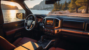 Chevrolet Silverado Infotainment System Wallpaper - A view of the advanced technology at your fingertips, showcasing the convenience and innovation in the Silverado.