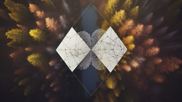 Dope Wallpaper - Balance of Elements: A captivating representation of the harmonious balance between nature and geometry, ideal for those who appreciate the fusion of these elements in art.