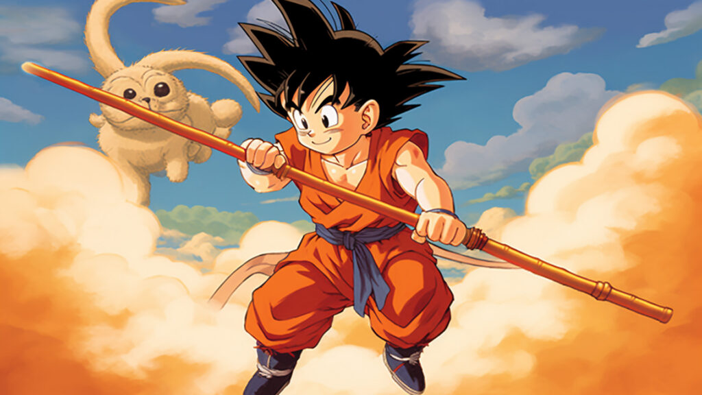 Dope Wallpaper - Little Goku - A delightful artwork portraying a young and endearing version of Goku, reflecting his innocence and playful nature in his early years.